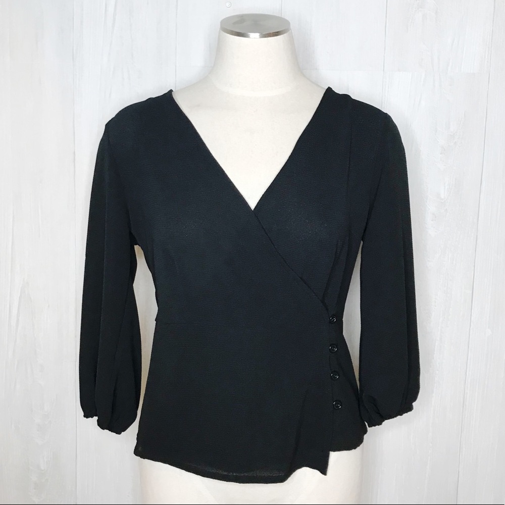Bobeau | NWT Side Button Wrap Blouse Sz. S